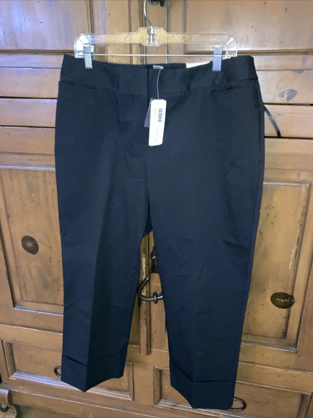 NEW Chico's The Ultimate Fit City Twill Cuffed Crop Pants-Black-SZ 2.5-RTL $69